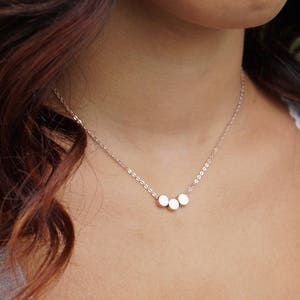 Rose Gold 3 Dot Necklace Triple Dot Chain Mother Daughter Galentines  Gift Sister Birthday Friendship Circle Best Friend Meaningful