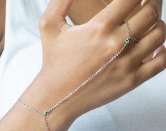 Emerald Birthstone Slave Bracelet, July Birthday Gifts for Her, Christmas Gift for Long Distance Girlfriend, Friendsgiving Gift Ideas 2020,