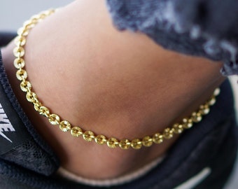 Chunky Gold Chain Anklet for Women, Gold Ankle Bracelet, Thick Gold Chain Anklet, Simple Anklet, Bridesmaid Anklet, Beach Wedding Jewelry