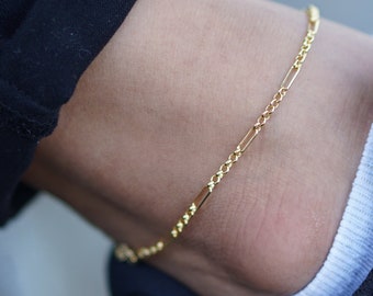 Gold Figaro Chain Anklet for Women Gold Boho Anklet Simple Ankle Bracelet Beach Wedding Anklet Bracelet Minimalist Anklet Jewelry Gift