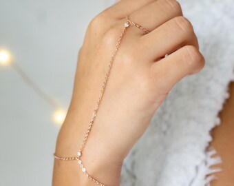 Bracciale da schiavo in oro rosa CZ Regalo di Natale da mamma a figlia Articoli più venduti Anello Bracciale Catena Sorella Regalo di compleanno Nato ad aprile