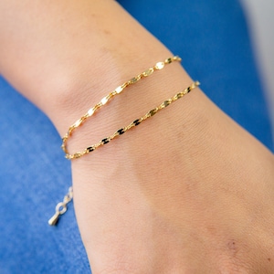 ブレスレット A BIT MOR Layer Chain Bracelet BKS422 Amazon.com: BUEMMR Delicate Bracelet 14K Gold Plated Layered