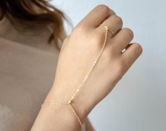 finger chain bracelet gold