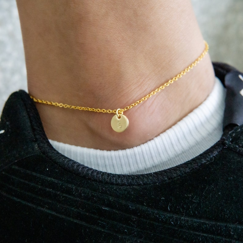 Gold Personalized Anklet for Women Personalized Ankle Etsy