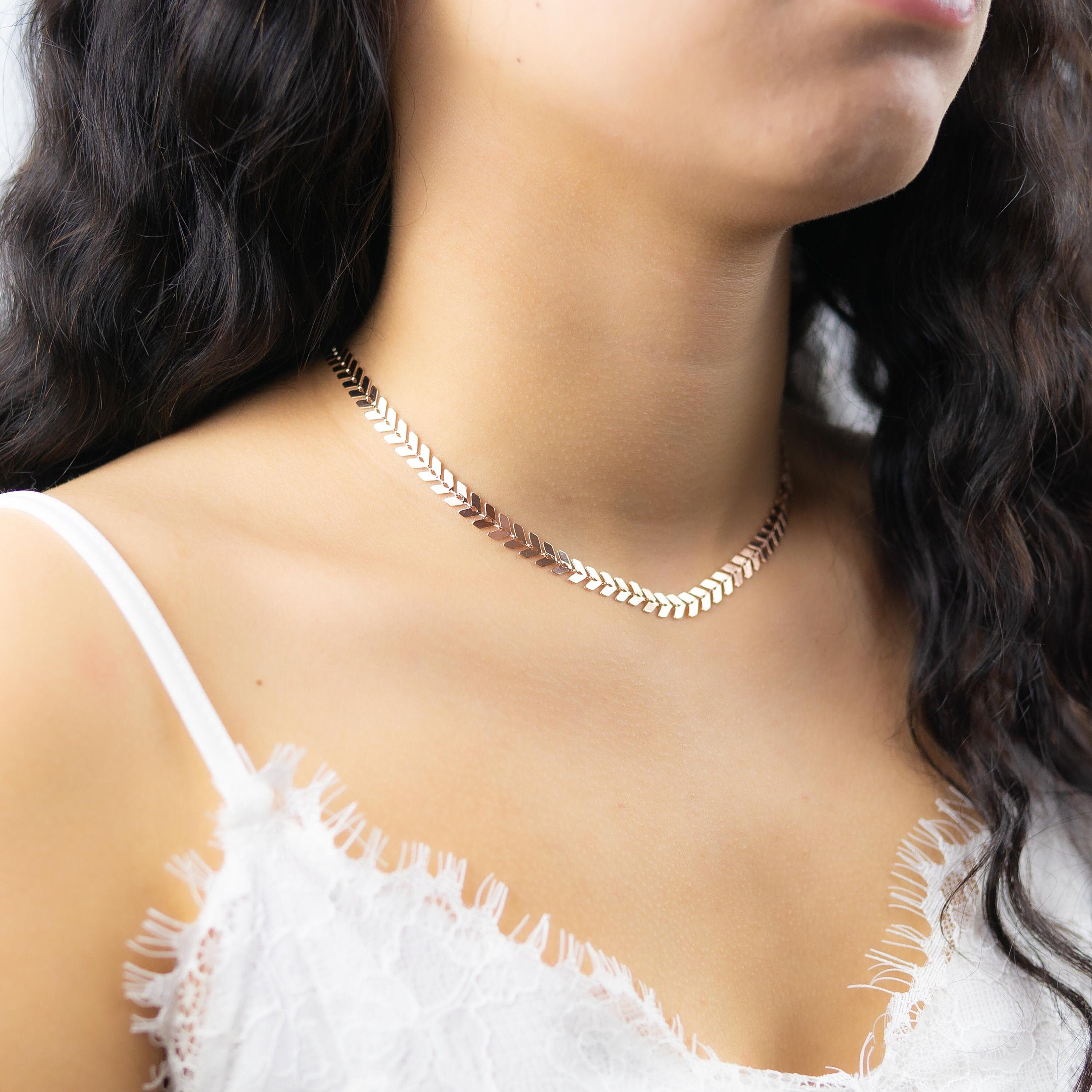 Rose Gold Chevron Necklace Rose Gold 