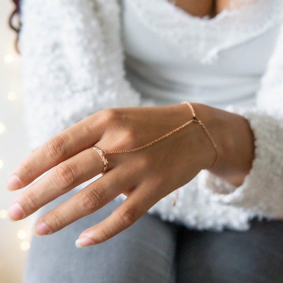 2pcs Copper 18k Gold-plated Eye Shaped Bangle Bracelet And Adjustable Ring  Set With Rhinestones | SHEIN USA