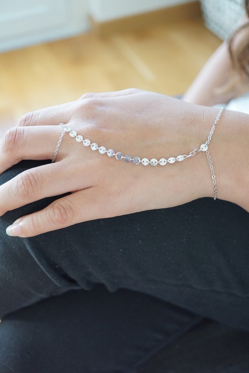 Silver Slave Bracelet Finger Chain Bracelet Hand Harness Etsy