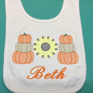Pumpkin Baby, Fall Baby, Fall Baby Bib, Pumpkin Baby Girl, Baby Pumpkin Bib, Embroidered Baby, Personalized Baby, Personalized Baby Girl