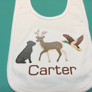 Hunting Baby, Hunting Baby Bib, Baby Hunting, Baby Hunting Bib, Duck Hunting Baby, Deer Hunting Baby, Personalized Baby, Embroidered Baby