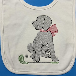 Golf Baby Bib, Golf Baby Boy, Golf Baby Girl, Personalized Bib, Golf Baby Gift, Golf Bib, Golf Baby, Golfing Baby Gift, Pup Golf for Baby