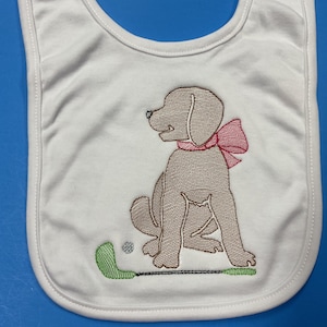 Golf Baby Bib, Golf Baby Boy, Golf Baby Girl, Personalized Bib, Golf Baby Gift, Golf Bib, Golf Baby, Golfing Baby Gift, Pup Golf for Baby