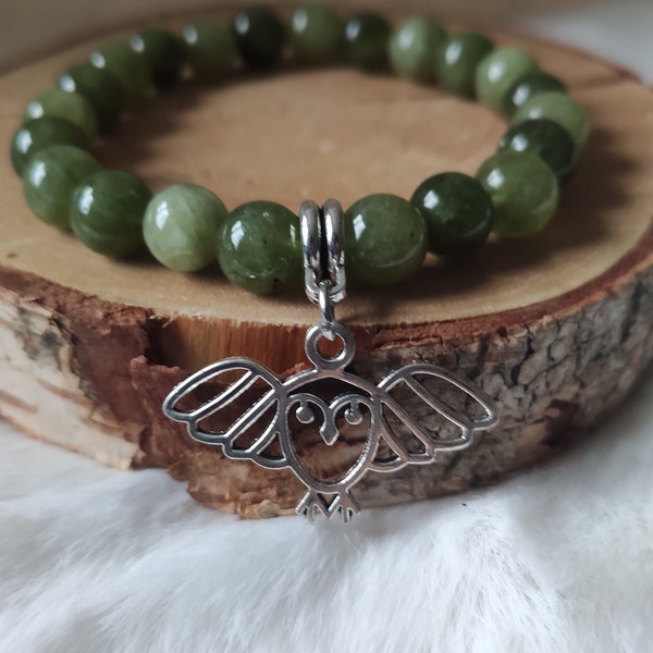 Bracelet en pierres naturelles agate verte 8mm