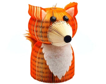 Fox gift for him - Desk Buddy - Desk Accessories - Fox Gift -  Book Art Fox - Red Fox