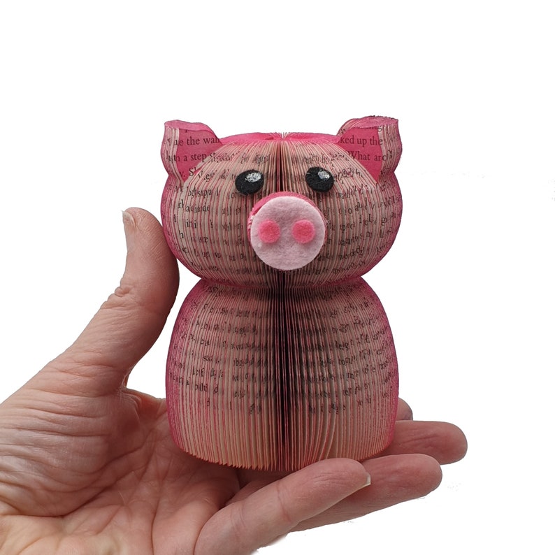 Miniature Pig Ornament Year of the Pig Chinese New Year Pig book art Presentation Box Personalised Pig Gift Pig Present Pig image 3