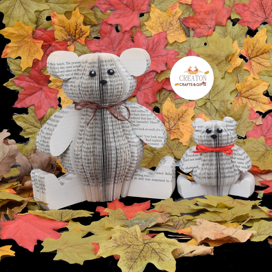 Handmade Teddy Bear Book Art Free Standing Ted Unusual Etsy