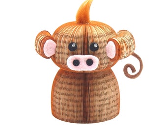 Monkey Gift - made from a book - Cheeky Chimp - Desk Buddy