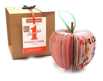 Playing Card Apple Gift – Poker Player Gift – Magician Gift – Personalised Card Apple Sculpture