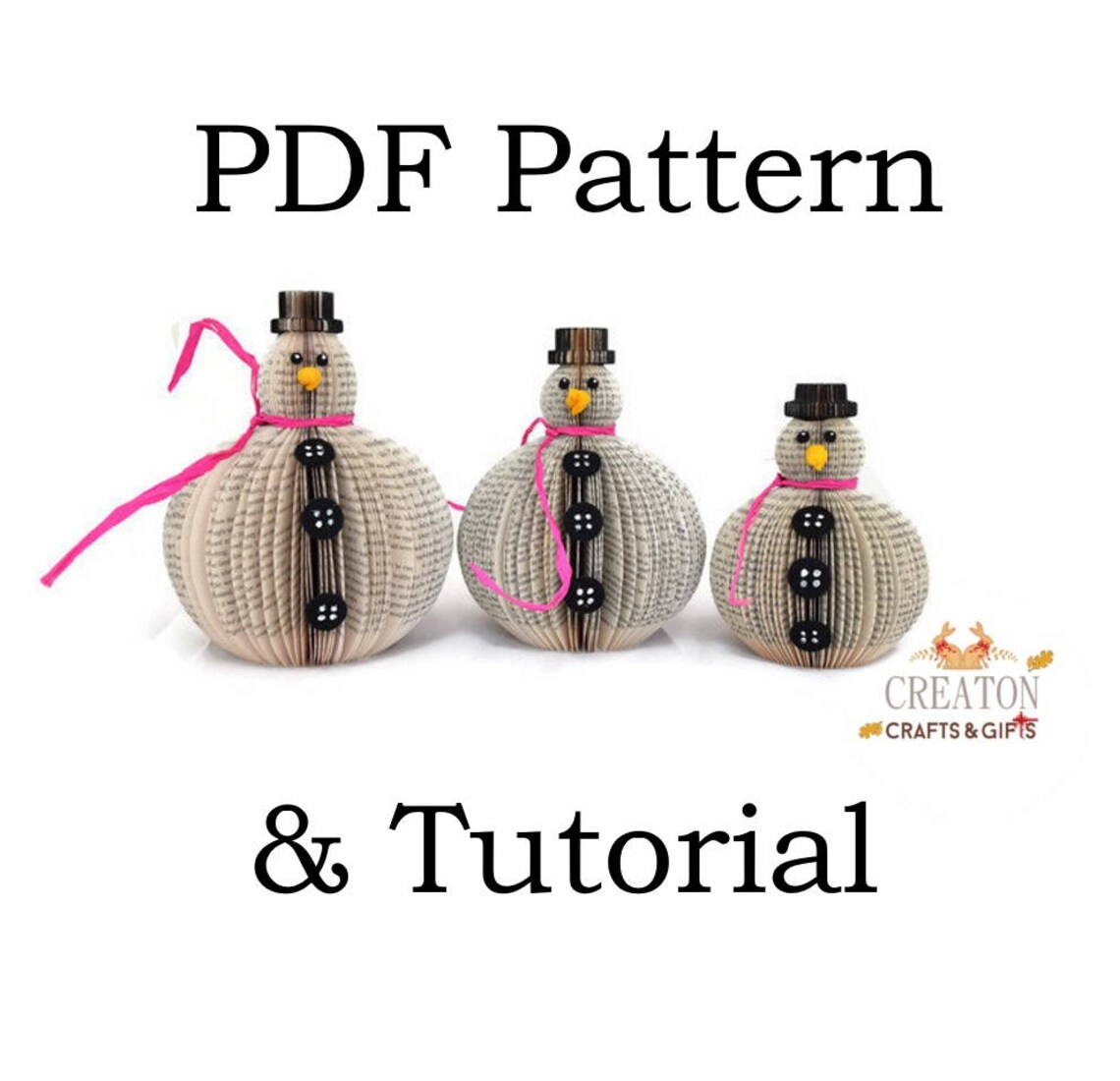 Snowman PDF Tutorial and Pattern Book Art Snowman Set of 3 - Etsy