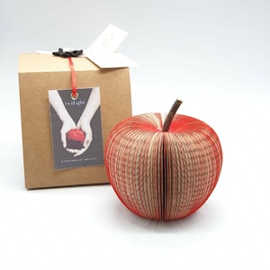 Personalized Twilight Apple Red Apple Handmade from Twilight Book Book Art Apple Paper Fruit image 2