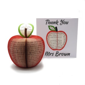 Personalisiertes Lehrer Geschenk und personalisierte Karten - 3D Apfel - Personalisierter Apfel - Roter Apfel für den Lehrer
