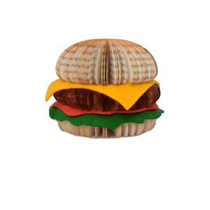 ブックアート ハンバーガーオーナメント：チーズバーガー愛好家へのギフト