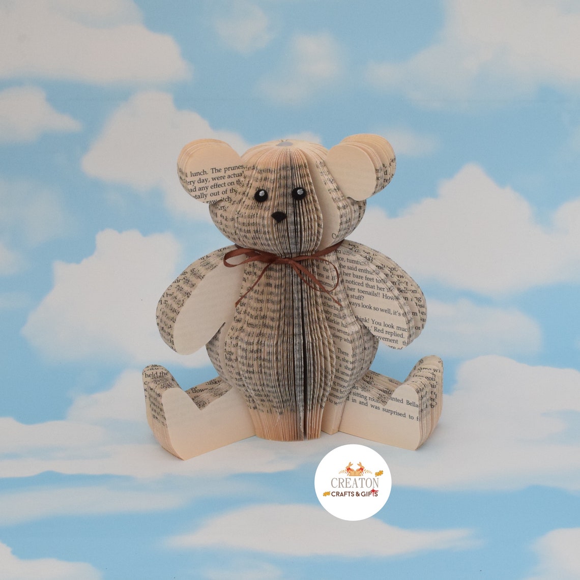 Handmade Teddy Bear Book Art Free Standing Ted Unusual Etsy
