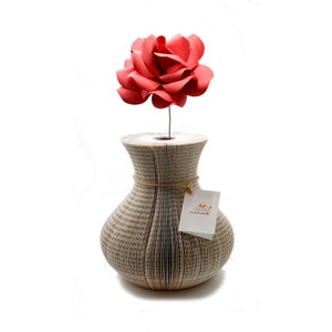 Paper Vase Book Art Holds Water unusual unique handmade books Flower holder paper vase book vase flower vase Anniversary gift image 10