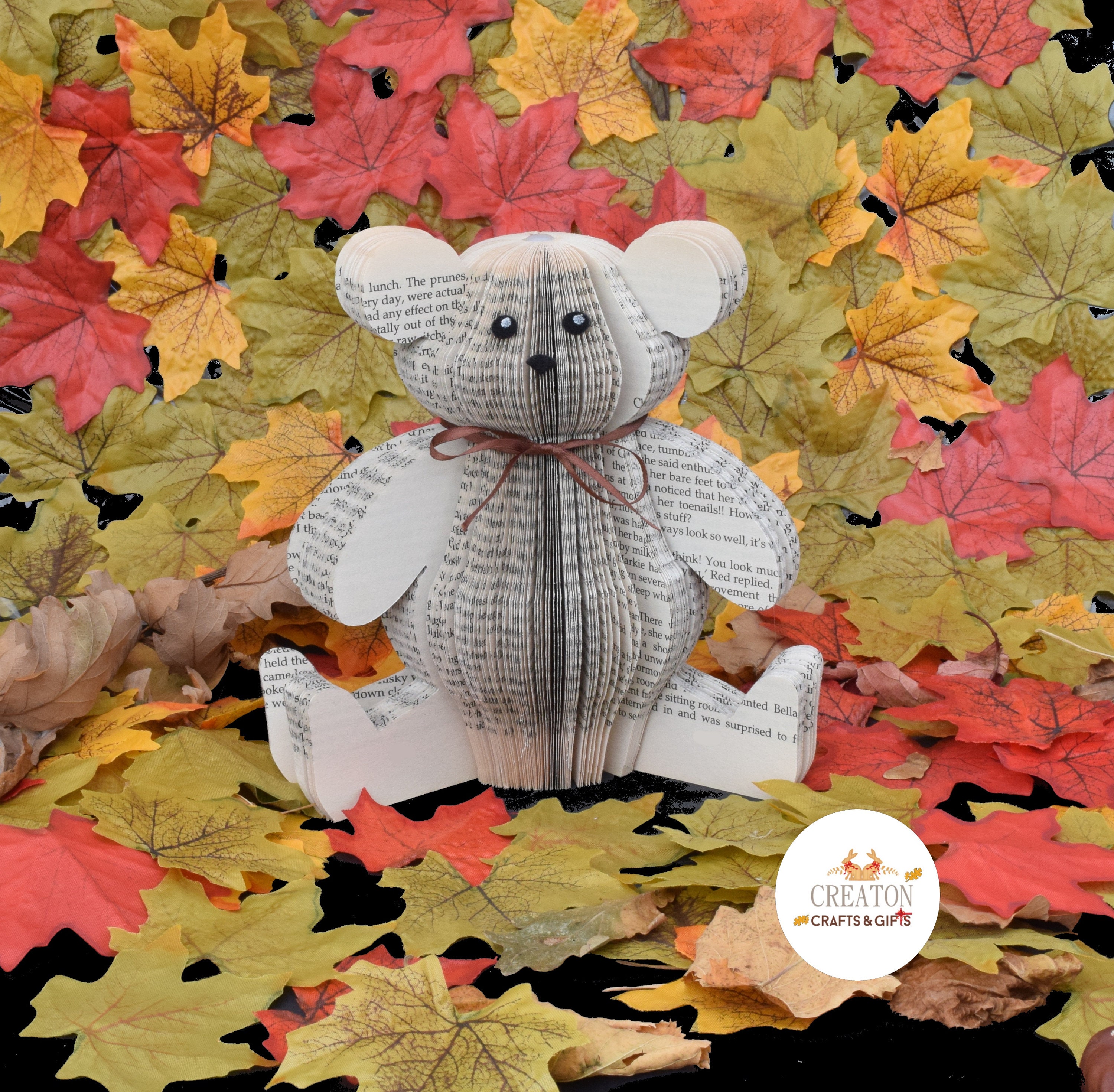 Handmade Teddy Bear Book Art Free Standing Ted Unusual Etsy