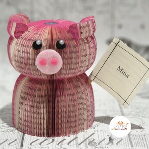 Miniature Pig Ornament Year of the Pig Chinese New Year Pig book art Presentation Box Personalised Pig Gift Pig Present Pig image 5