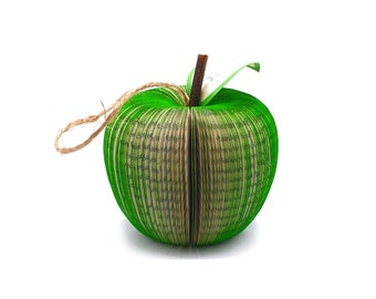 Book Apple Gift – 1st Anniversary Paper Gift – Personalised Book Page Apple Sculpture – Teacher Apple Gift