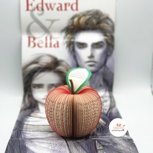 Personalized Twilight Apple Red Apple Handmade from Twilight Book Book Art Apple Paper Fruit image 8