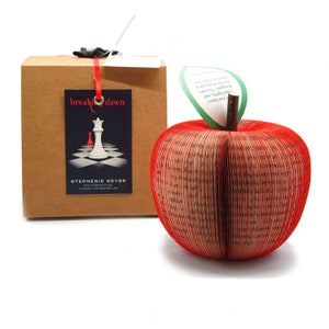 Personalized Twilight Apple Red Apple Handmade from Twilight Book Book Art Apple Paper Fruit image 4