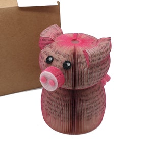 Miniature Pig Ornament Year of the Pig Chinese New Year Pig book art Presentation Box Personalised Pig Gift Pig Present Pig image 7