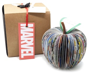 Superhero Gift - Apple made from Spider book gift  - Anniversary Gift for man - superhero gift - comic book gift - godfather gift -Dad gift