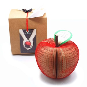 Personalized Twilight Apple Red Apple Handmade from Twilight Book Book Art Apple Paper Fruit image 1