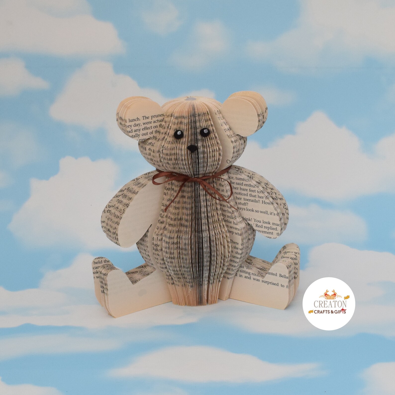 Handmade Teddy Bear Book Art Free Standing Ted Unusual Etsy