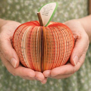 Thank You Teacher Gift |Personalised Teacher Apple Gift |  End of Term Present | Handmade Book Art UK
