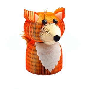 Book Art Fox Sculpture: Upcycled Book Desk Decor