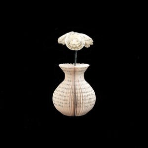 1st Anniversary Gift | Paper Anniversary Vase with 3 Book Page Roses | Handmade Literary Flower Vase | Book Page Gift