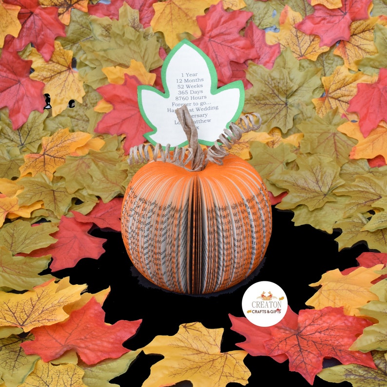 Pumpkin Personalised Fall Gift Autumn Wedding Gift Autumn Decor Paper Anniversary Gift Autumn Fall Wedding Favours Thanks giving image 5