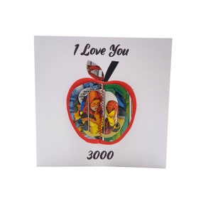 Ik hou van jou 3000-kaart, superheldverjaardagskaart voor hem