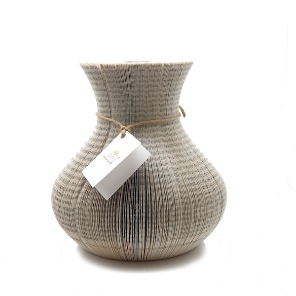 Book Vase That Holds Water – 1st Anniversary Paper Gift – Book Lover Gift – Handmade Literary Flower Vase