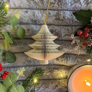 Book Art Christmas Tree ornament hanging - Christmas tree Decoration - Hanging decoration - christmas tree - book ornament -