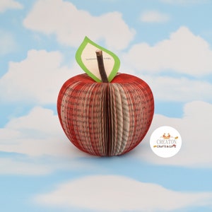 Red Apple made from a Book with a personalised leaf image 5