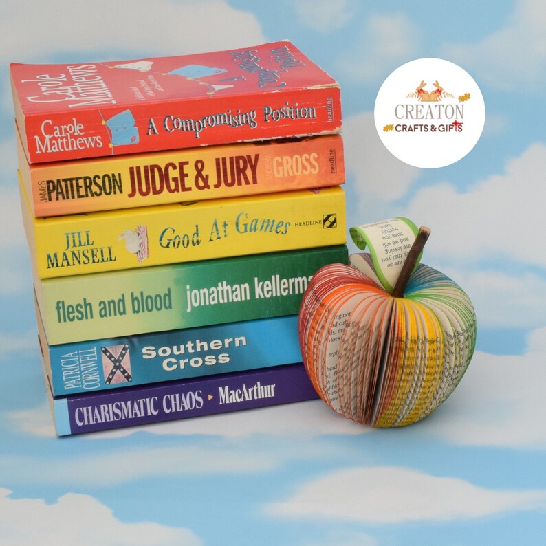 Rainbow Book Gift Apple for the Teacher Teacher Gift Etsy