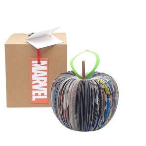 Superhero Gift for Him – Personalised Comic Book Apple – Marvel Geek Gift – Unique Gift for Husband – Handmade Book Art