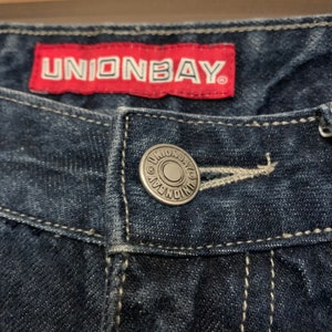 Women's Juniors Vintage 1990s Unionbay Carpenter Capri Jeans in Dark Denim Sz 11 image 2