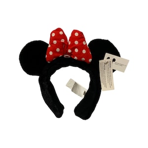 Vtg 90s Walt Disney Attractions Disneyland Fuzzy Minnie Ears NWT