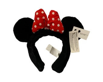 Vtg 90s Walt Disney Attractions Disneyland Fuzzy Minnie Ears NWT