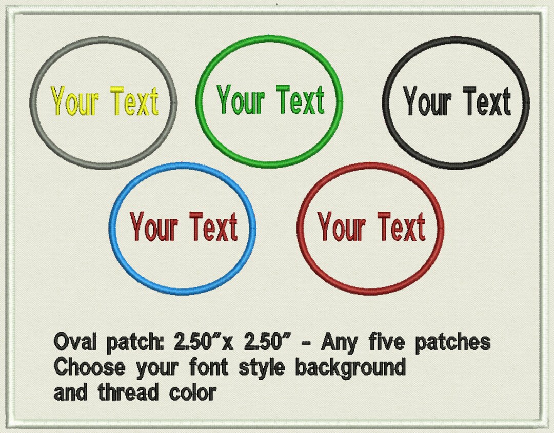 Custom Embroidered Patch Set of 5 Circle Patches 2.5 Etsy